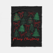 Preppy Christmas Tree Merry Xmas Girly Coquette Ki Fleecedecke (Vorderseite)