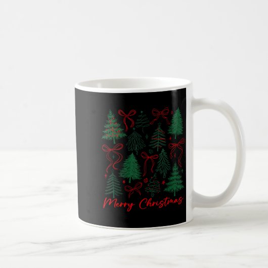 Preppy Christmas Tree Merry Xmas Girly Coquette Ki Kaffeetasse (Rechts)