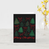 Preppy Christmas Tree Merry Xmas Girly Coquette Ki Karte (Gelbe Blume)