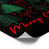 Preppy Christmas Tree Merry Xmas Girly Coquette Ki Poster (Ecke)