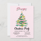 Preppy Christmas Tree Party Einladung (Vorderseite)