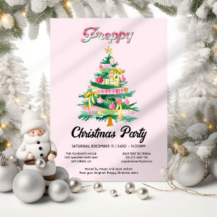 Preppy Christmas Tree Party Einladung