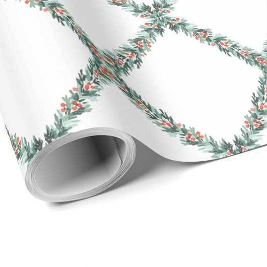 Preppy Christmas Trellis Geschenkpapier (Rolleneckpunkt)