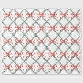 Preppy Christmas Trellis mit Red Bows Geschenkpapier (Flach)