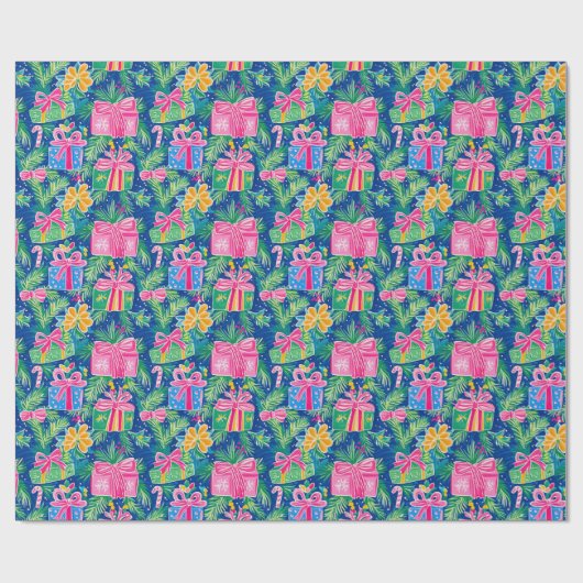 Preppy Christmas Wrapper Geschenkpapier (Flach)