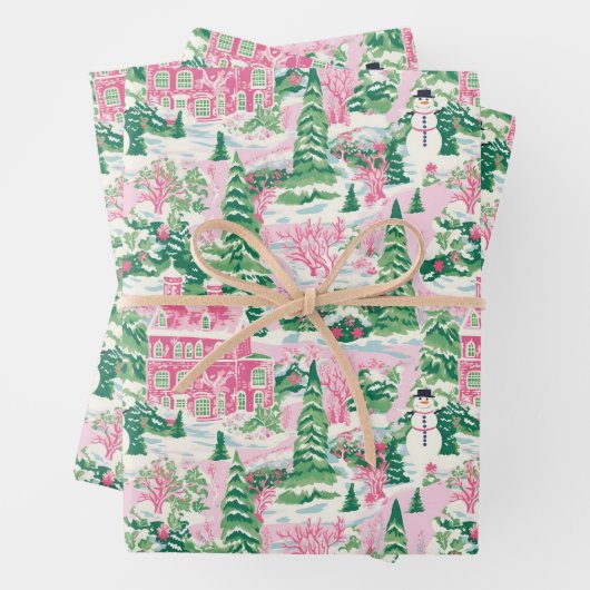 Preppy Christmas Wrapper Geschenkpapier Set (Beispiel)