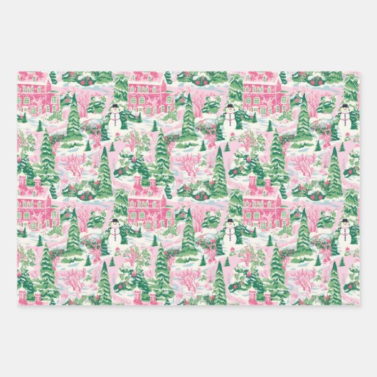 Preppy Christmas Wrapper Geschenkpapier Set (Vorderseite)