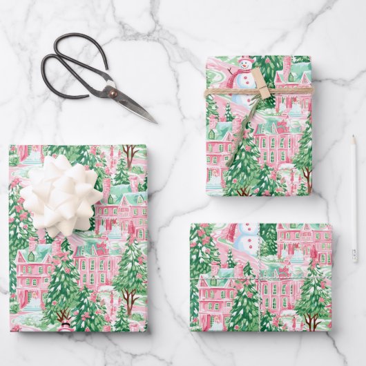 Preppy Christmas Wrapper Geschenkpapier Set (Vorderseite)