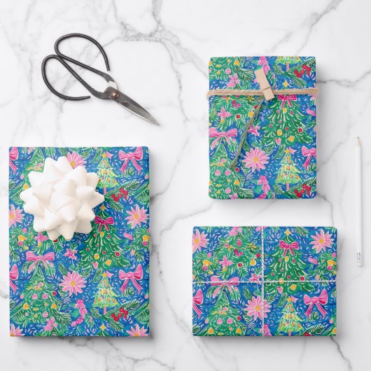 Preppy Christmas Wrapper Geschenkpapier Set (Vorderseite)
