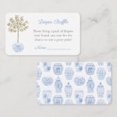 Preppy Citrus Tree Diaper Raffle Baby Dusche Begleitkarte (Vorne/Hinten)