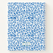 Preppy Classic Blue Animal Print & Green Monogram Notizblock (Rückseite)
