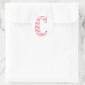 Preppy Classic Pink Chevon Letter C Monogram Runder Aufkleber (Tasche)