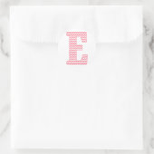 Preppy Classic Pink Chevon Letter E Monogram Runder Aufkleber (Tasche)
