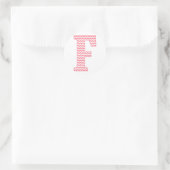 Preppy Classic Pink Chevon Letter F Monogram Runder Aufkleber (Tasche)
