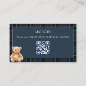 Preppy Classic Teddy Bear Baby Shower Begleitkarte (Vorderseite)