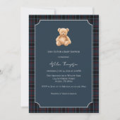 Preppy Classic Teddy Bear Baby Shower Einladung (Vorderseite)