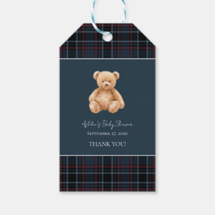 Preppy Classic Teddy Bear Baby Shower  Geschenkanhänger