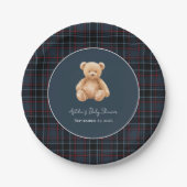 Preppy Classic Teddy Bear Baby Shower Pappteller (Vorderseite)