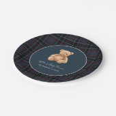 Preppy Classic Teddy Bear Baby Shower Pappteller (Schrägansicht)