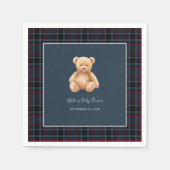 Preppy Classic Teddy Bear Baby Shower Serviette (Vorderseite)