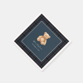 Preppy Classic Teddy Bear Baby Shower Serviette (Ecke)