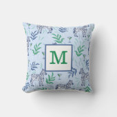 Preppy Classic Zebras und Martinis Blue Monogram Kissen (Vorderseite)