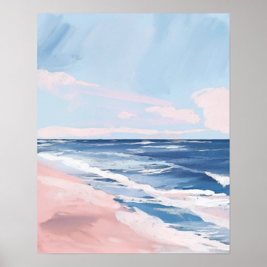 Preppy Coastal Beach Gouache Art Poster (Vorne)