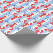 Preppy Coastal Hummer and Bows Geschenkpapier (Ecke)