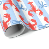 Preppy Coastal Hummer and Bows Geschenkpapier (Rolleneckpunkt)