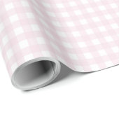 Preppy Coastal Hütte Pink Gingham Geschenkpapier (Rolleneckpunkt)
