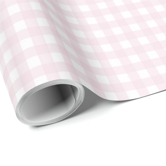 Preppy Coastal Hütte Pink Gingham Geschenkpapier (Rolleneckpunkt)
