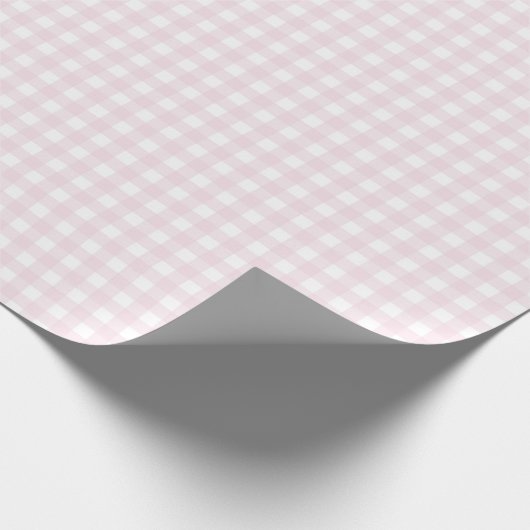 Preppy Coastal Hütte Pink Gingham Geschenkpapier (Ecke)