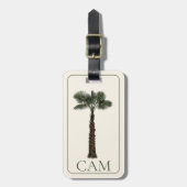Preppy Coastal Palm Tree Monogram Gepäckanhänger (Vorderseite vertikal)