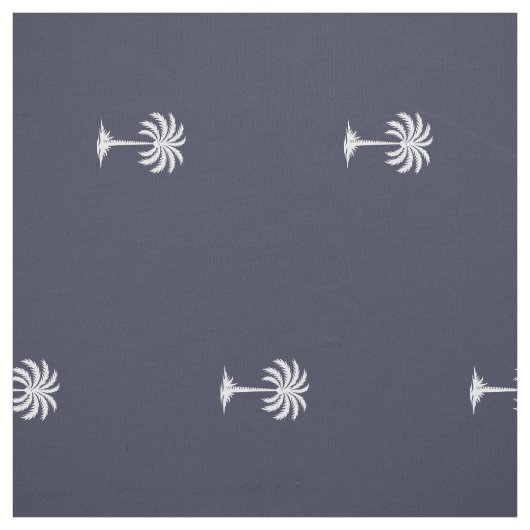 Preppy Coastal Palm Tree on Midnight Blue Stoff (Muster)