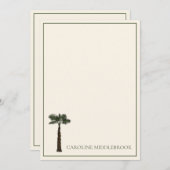 Preppy Coastal Palm Tree Personalized Mitteilungskarte (Vorne/Hinten)