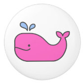 Preppy Coastal Pink Whale Keramikknauf (Vorderseite)