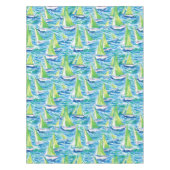 Preppy Coastal Sailboats Tischdecke (Vorderseite)