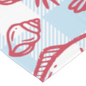 Preppy Coastal Seafood Gingham Kitchen Decor Tischdecke (Schrägansicht)