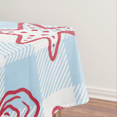 Preppy Coastal Seafood Gingham Kitchen Decor Tischdecke (Beispiel)