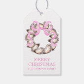 Preppy Coaster Oyster Bow Wreath Weihnachten Geschenkanhänger (Vorderseite)