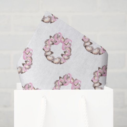 Preppy Coaster Oyster Bow Wreath Weihnachten Seidenpapier (Geschenktüte)