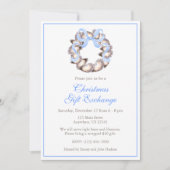 Preppy Coaster Oyster Bow Wreath Weihnachtsgebäck  Einladung (Vorderseite)