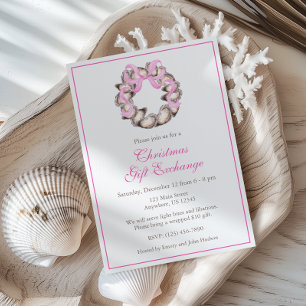 Preppy Coaster Oyster Bow Wreath Weihnachtsgebäck Einladung