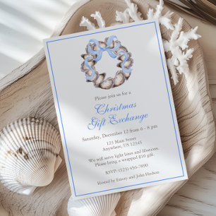 Preppy Coaster Oyster Bow Wreath Weihnachtsgebäck Einladung