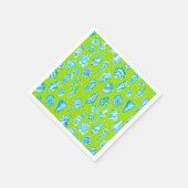 Preppy Coastes Muscheln auf der grünen Kalkküste Serviette (Ecke)