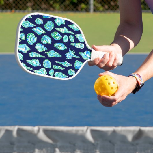 Preppy Coastes Muscheln auf der Seestraße Pickleball Schläger (InSitu)