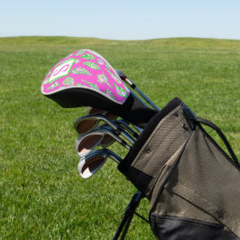 Preppy Coastes Muscheln auf Hot Pink Monogram Golf Headcover