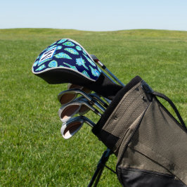 Preppy Coastes Muscheln auf Navy Blue Monogram Golf Headcover