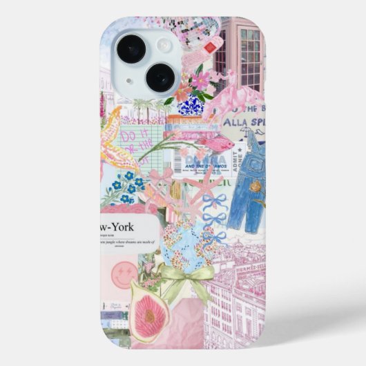 Preppy Collage, Summer Collage Phone Case (Rückseite)