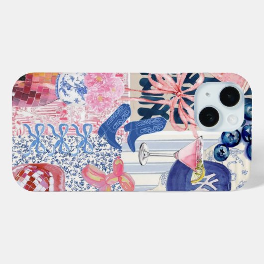 Preppy Collage, trendy Summer Collage Phone Case (Rückseite (Horizontal))